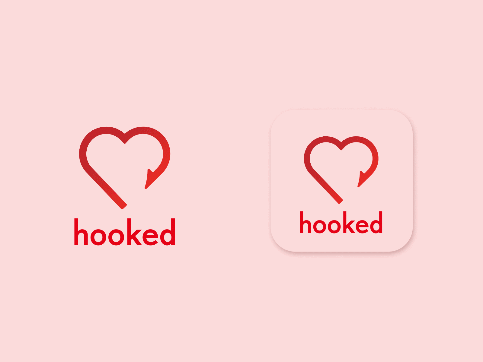 Dating App Logo & Animation 2d 2d animation animation app branding dating app heart hook hooked logo love ux ui