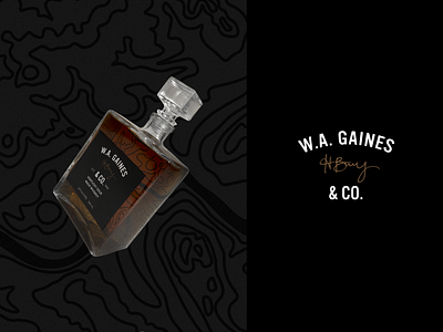 W.A. Gaines & Co alcohol bottle branding design illustration kentucky logo map package package design packaging sour mash topographic whiskey