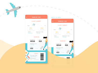 DAILY UI #024 - Boarding Pass 024 app boarding pass boardingpass daily 100 challenge dailyui dailyui 024 dailyuichallenge mobile mobile ui travel app ui ui design uidesign uiuxsupply