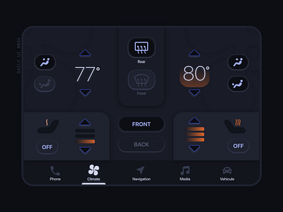 DAILY UI #034 | Car Interface 034 car car interface climate daily 100 challenge daily ui 034 dailyui dailyuichallenge settings smart car ui ui design uidesign uiuxdesigner