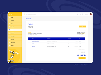 DAILY UI #046 | Invoice