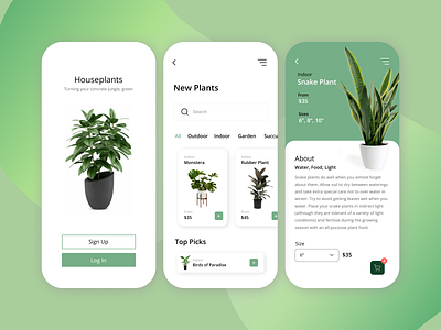 DailyUI Mobile Plant App Concept design figmadesign mobile mobile app mobile concept mobile ui new plants onboarding onboarding ui plant plant mobile app plant store plants sign up form sign up ui ui ui ux ux