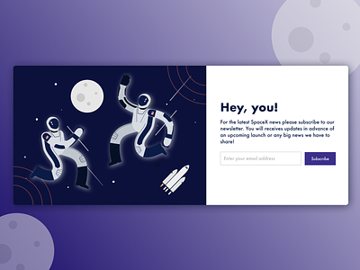 DailyUI Subscribe Form inspired by SpaceX