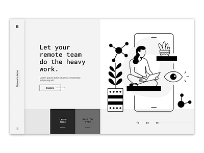 Product Landing Page UI blush branding design desktop landing page illustrations landing page landing page design minimal designs minimal desktop ui minimal ui pablo stanley product landing page remote ui ux ux ui wfh working from home
