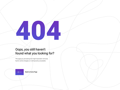 Simple 404 Page UI Design