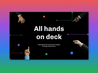 Landing Page for Team Based Product UI all hands on deck collaboration dailyui figmadesign gradient background gradient color gradient design helping teams landing page onboarding onboarding illustration team based product team building team management teams ui ux ux ui