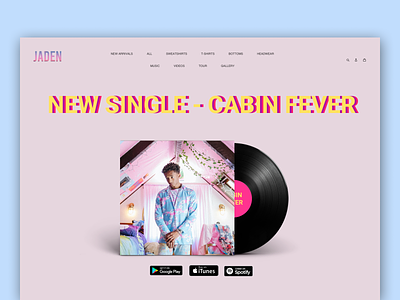 Jaden Smith New Single - Vinyl Mockup Landing Page UI