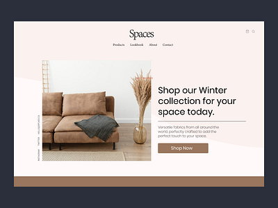 Ecommerce Landing Page UI Concept dailyui ecommerce figmadesign furniture landing page landing page design onboarding product page shop design shop now shop online spaces ui ux ux ui winter collection