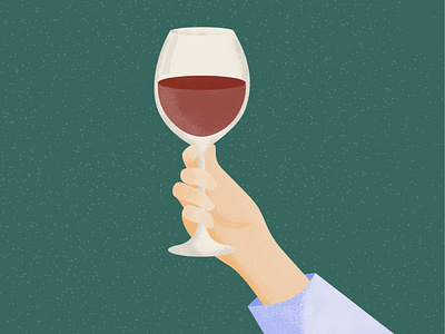 A Glass of Red Wine Please color colour design grain hand illustration noise red red wine vector wine