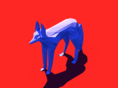 Chacal 3d animal chacal cinema 4d jackal low poly polygon