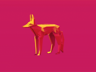 Blubl 3d animal animated animation chacal gif low poly polygon