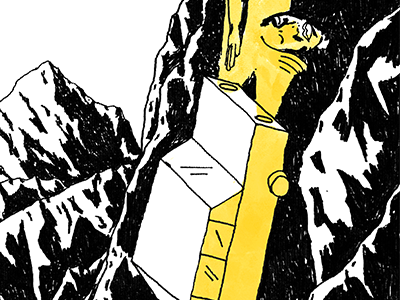 Climbing car climbing dessin drawing head illustration landscape mountain rock sketch