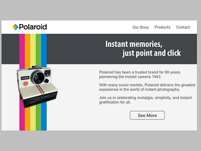 DailyUI#003 | Polaroid Landing Page