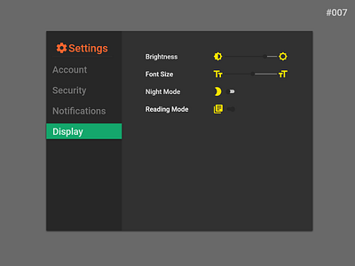 DailyUI#007 | Settings