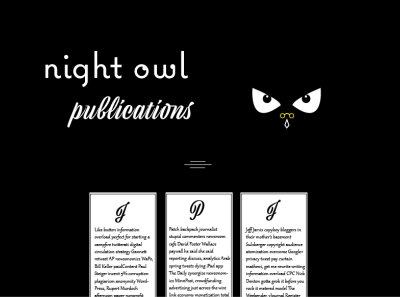 night owl publications font font family journalism owl owls type typography