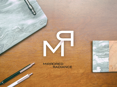 Mirrored Radiance gradient logo logo design vector