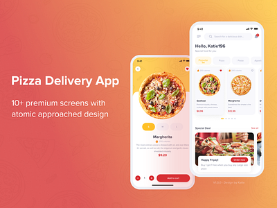 PizzaGo - Pizza Delivery App app concept delivery app food delivery app ios design mobile app pizza delivery app ui kit