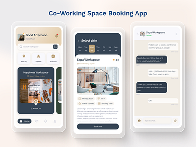 Co-working Space Booking App Concept