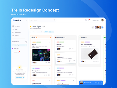Trello Kanban Board Redesign Concept concept design management design project management project manager design trello redesign web design