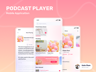 Podcast Player Mobile App Concept app concept music app music mobile app music player music player design podcast podcast app podcast player spotify spotify app concept