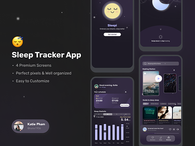 Sleepi - Sleep Tracker Mobile App app app concept concept health app mobile app sleep app sleep tracker app tracker app