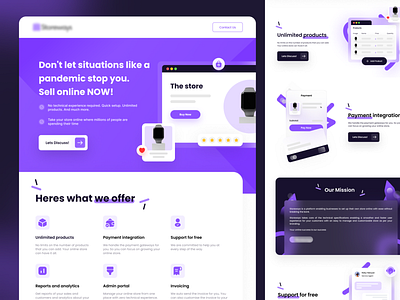 Store. - Ecommerce Platform (Landing Page) app design platform ecommerce ui ux vector web