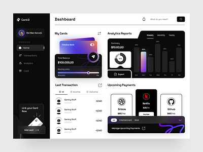 Card.O - Financial Dashboard dashboard design interface payment ui uiuxdesign ux web