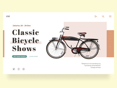 Classic Bicycle bicycle bike design figma landingpage minimal ui ux web webdesign website design