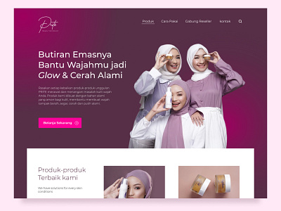 Prite | Skin Care Landingpage figma landingpage ui webdesign website design