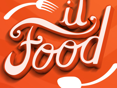 It Food 3d food fooding kitchen logo orange taste type typography