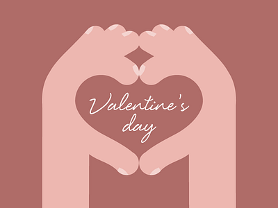 Happy Valentine's Day finger flat gestures hand handwriting heart love valentine vector