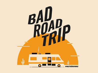 Bad Road Trip breaking bad cactus camping car drug flat road sun trip tv show vector