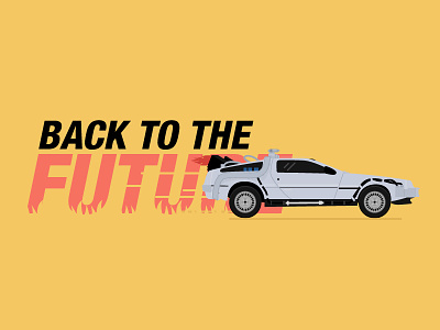 Delorean Back To The Future back to the future bttf car delorean flames flat marty movie vector