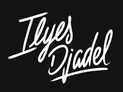 Ilyes Djadel brush effect lettering logo name paint signature typography username
