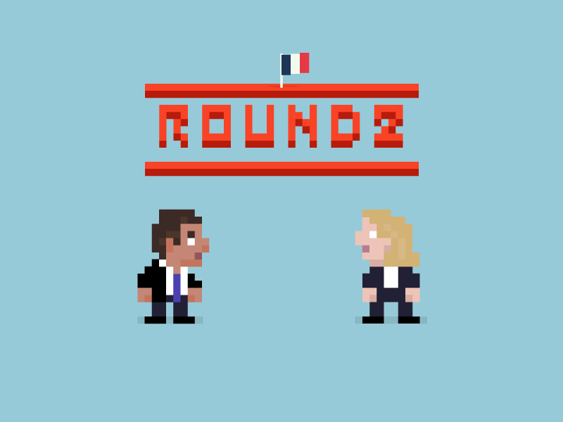 Round 2 - French elections 8bits animation arcade characters elections flag french pixel round