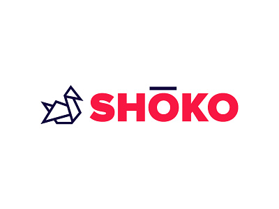 Shoko logo bird crane girly grue japanese logo origami shoko website