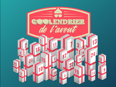 Advent coolendar teasing vector riding animation box presents christmas calendar advent