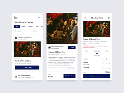Purchasing Exhibition Ticket Mobile App app design ui