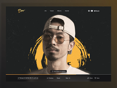 Den Vau Rapper - Personal Landing Page design ui