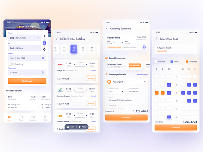 Flight Booking Mobile App app design ui ux