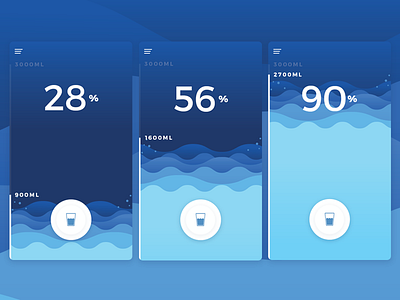 Water Tracking App android app drink drops ios mobile tracking ui uiux ux water waves