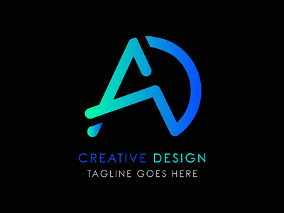 A & D logo design template a abc blue d design gradiant green letter logo modern sign symbol