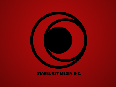 Starburst Media crimson logo media moon starburst