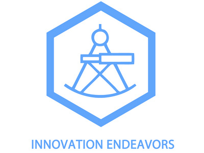 Innovation Endeavors New Logo blue design explore hexagon logo