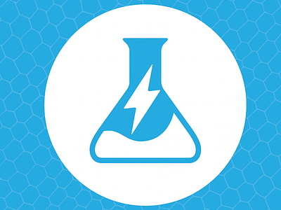 Labs Logo Inspired By Graphene blue bolt experiment graphene labs lightning test tubes