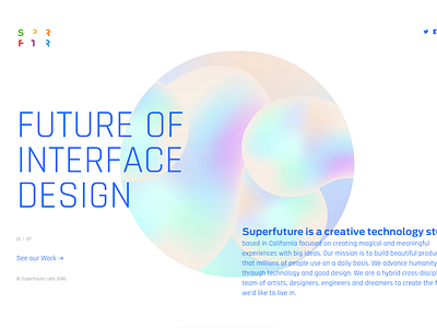 Superfuture Web Layout design layout minimalist negative round simple space superfuture ui web