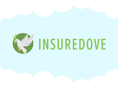 Insuredove branding icon logo typography vector