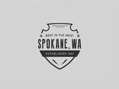 Spokane - Best in the West - Grayscale arrowhead black branding grey logo northwest pacific northwest simple spokane vector