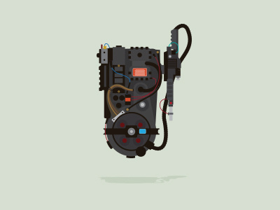 Proton Pack 80s boot ghost ghostbusters illustration laser reproton pack series vector