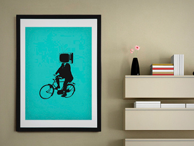 Cyclo Print bicycle bike cyclo decoration design graphic green head poster print tv
